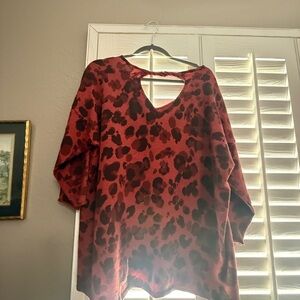 Democracy Burgundy Leopard Print Women's Sweatshirt